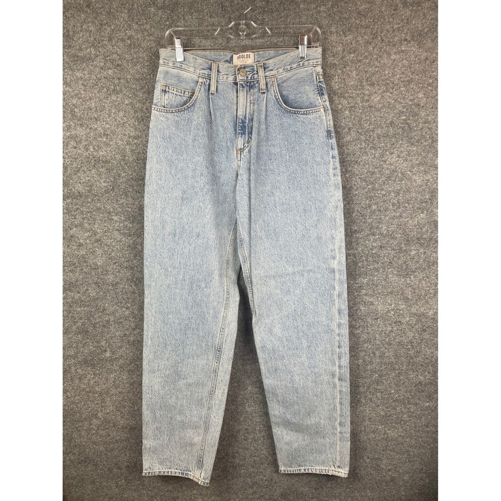 AGOLDE Jeans Women 25 Blue Light Wash Excellent High Rise Tapered Leg Denim